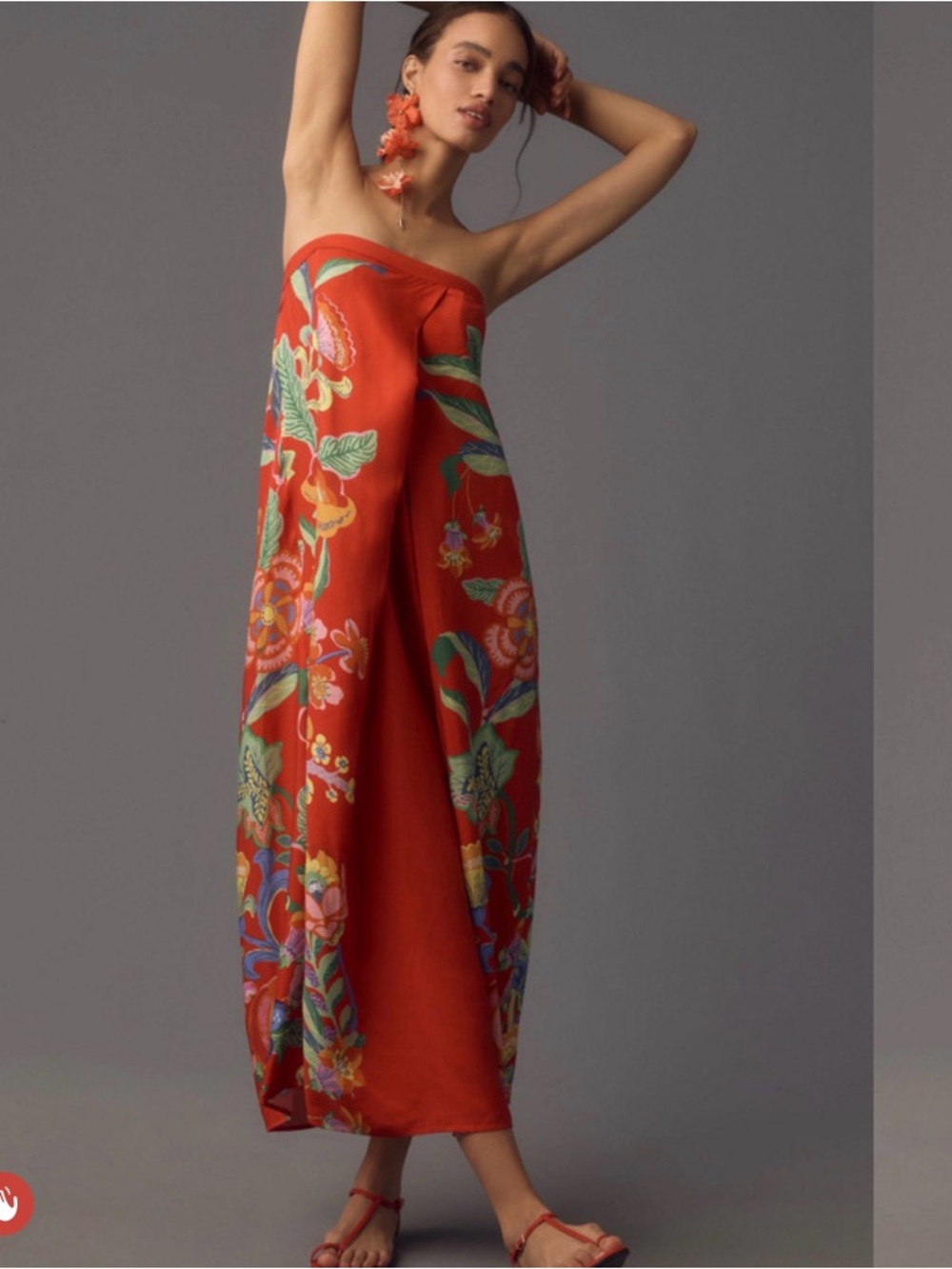 Strapless Red Anthropologie Maxi Dress